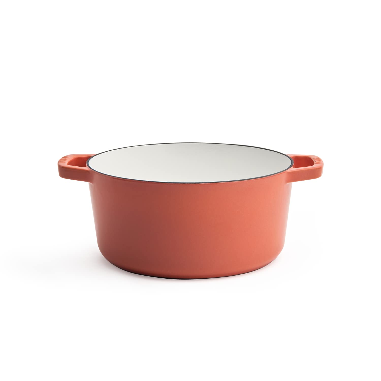 Premium 3.5-Quart Enameled Cast Iron Dutch Oven with Lid – Kana Milo Enamel Coated Casserole Pot | Oven & Dishwasher Safe | Fresh Terracotta with Gold Knob | Perfect for Soups, Stews, Braising & Baking