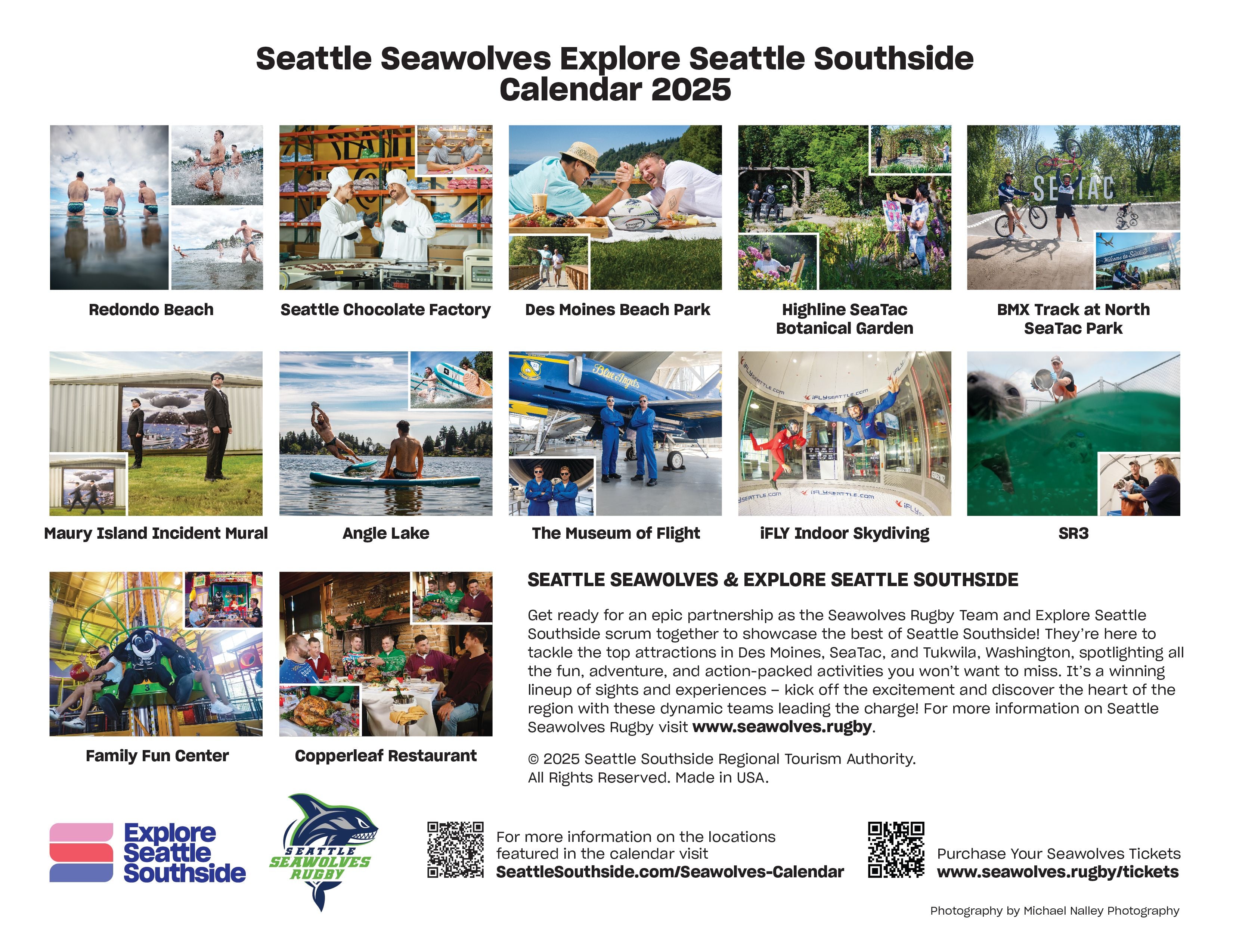 2025 Seattle Seawolves Rugby Wall Calendar | Official Team Schedule & Player Photos | Perfect for Rugby Fans, Office Decor & Home Planning