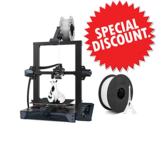 Creality Ender 3 S1 Plus 3D Printer with 1.75mm White PLA Filament - Perfect for Home DIY, Prototyping & Educational Projects
