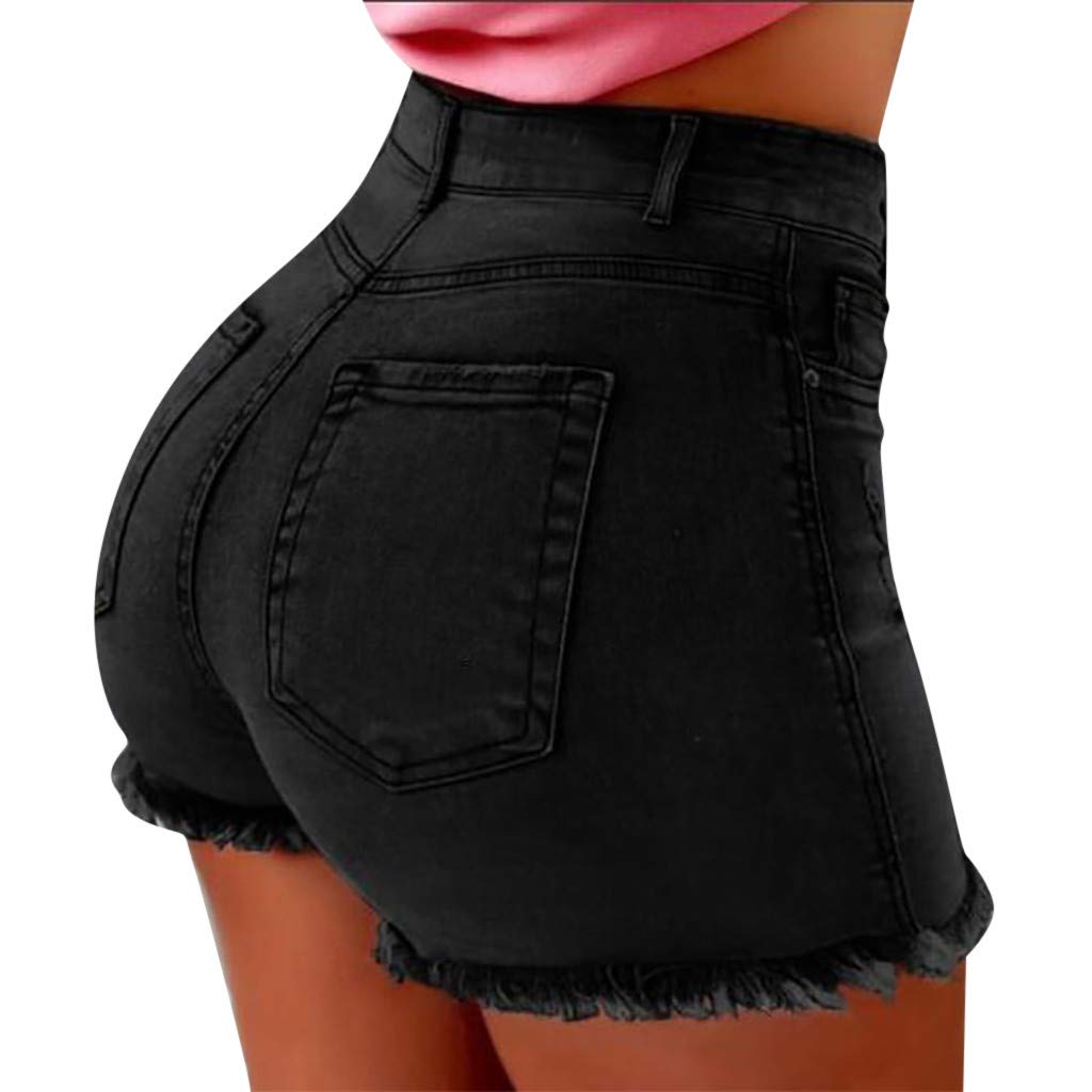 2024 Women's High Waist Stretch Denim Shorts - Sexy Skinny Jean Hot Pants with Pockets | Summer Fashion for Casual Outings, Beach Vacations & Night Out