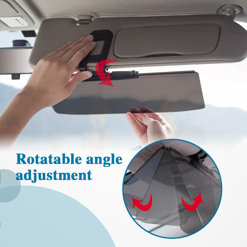 2PCS Universal Car Sun Visor Extender - Adjustable Sun Protection Visors for Cars, UV Ray & Glare Blocking, Easy to Install - Perfect for Road Trips, Daily Commuting & Summer Driving Protection
