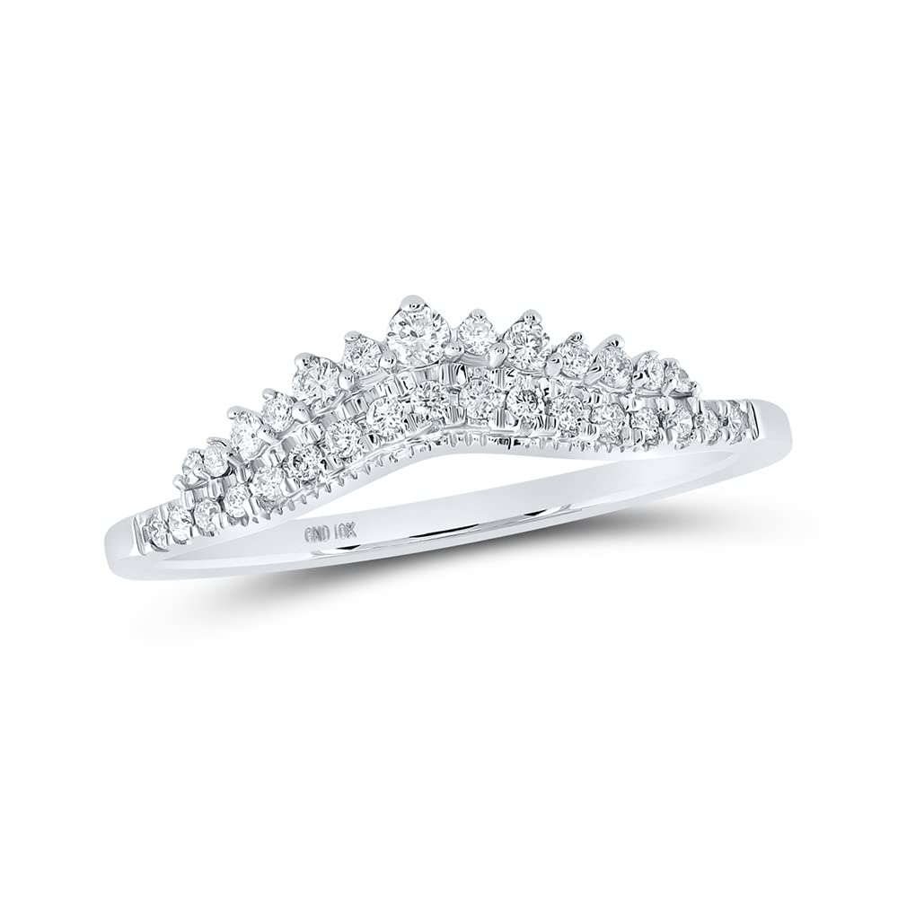 10K White Gold Women's Round Diamond Enhancer Wedding Band - 1/5 CTTW - Perfect for Bridal Jewelry, Anniversary Gifts & Special Occasions