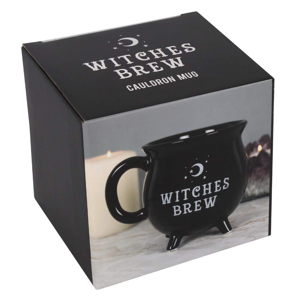 Witches Brew Black Ceramic Cauldron Mug | Halloween Coffee Cup | Gothic Witch Cauldron for Tea, Hot Chocolate & Spooky Decor | Perfect for Halloween Parties, Witch-Themed Events & Cozy Autumn Drinks