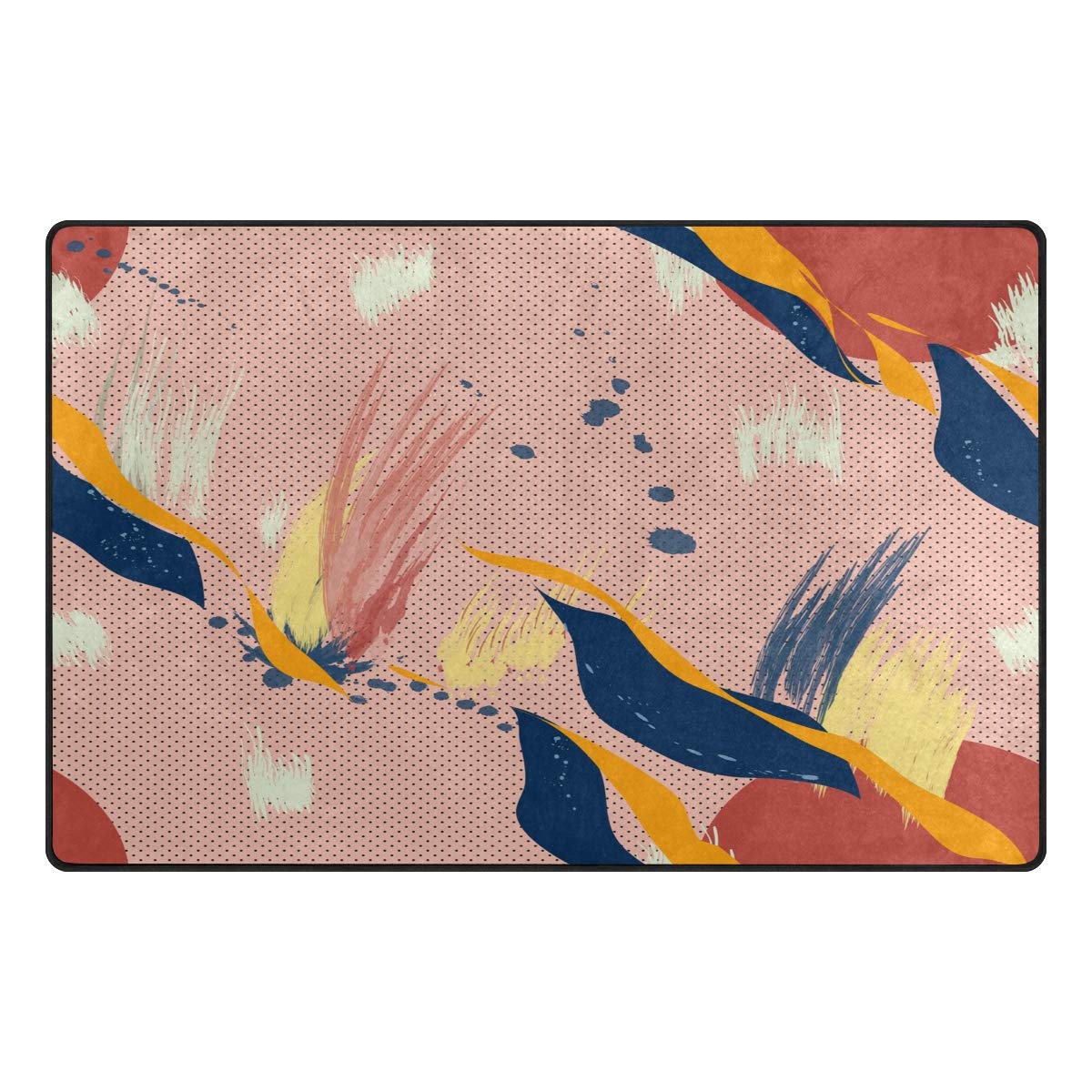 SUABO 3'x5' Floral Non-Slip Area Rug - Soft Yoga Floor Mat for Living Room, Bedroom Decor | Perfect for Home, Office & Meditation Spaces