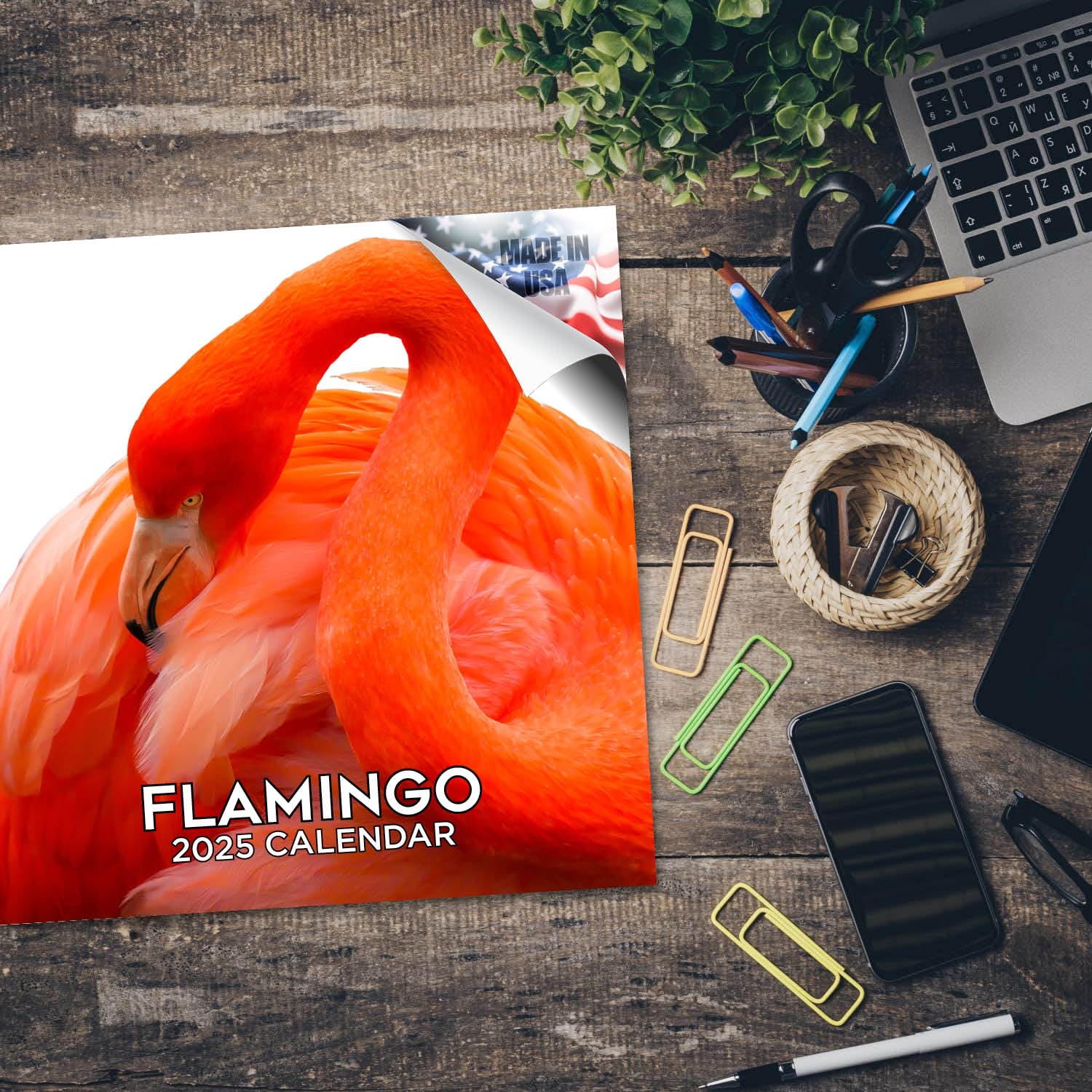 2024-2025 Flamingo Wall Calendar - 12