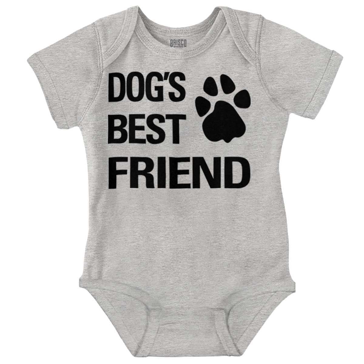 Brisco Brands Dogs Mans Best Friend Cute Baby Romper - Adorable Unisex Outfit for Boys & Girls - Perfect for Playdates, Family Photos, and Everyday Wear