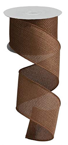 Premium Cross Royal Burlap Wired Edge Ribbon - 2.5 Inch x 10 Yards Natural Brown - Perfect for Gift Wrapping, Wedding Decor, and DIY Crafts