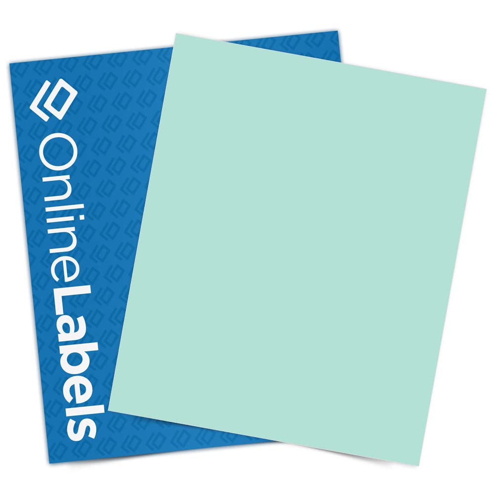 Pastel Green Sticker Paper - 100 Sheets of 8.5 x 11 Full Sheet Labels for Inkjet & Laser Printers | Perfect for DIY Crafts, Scrapbooking & Product Labeling | Online Labels