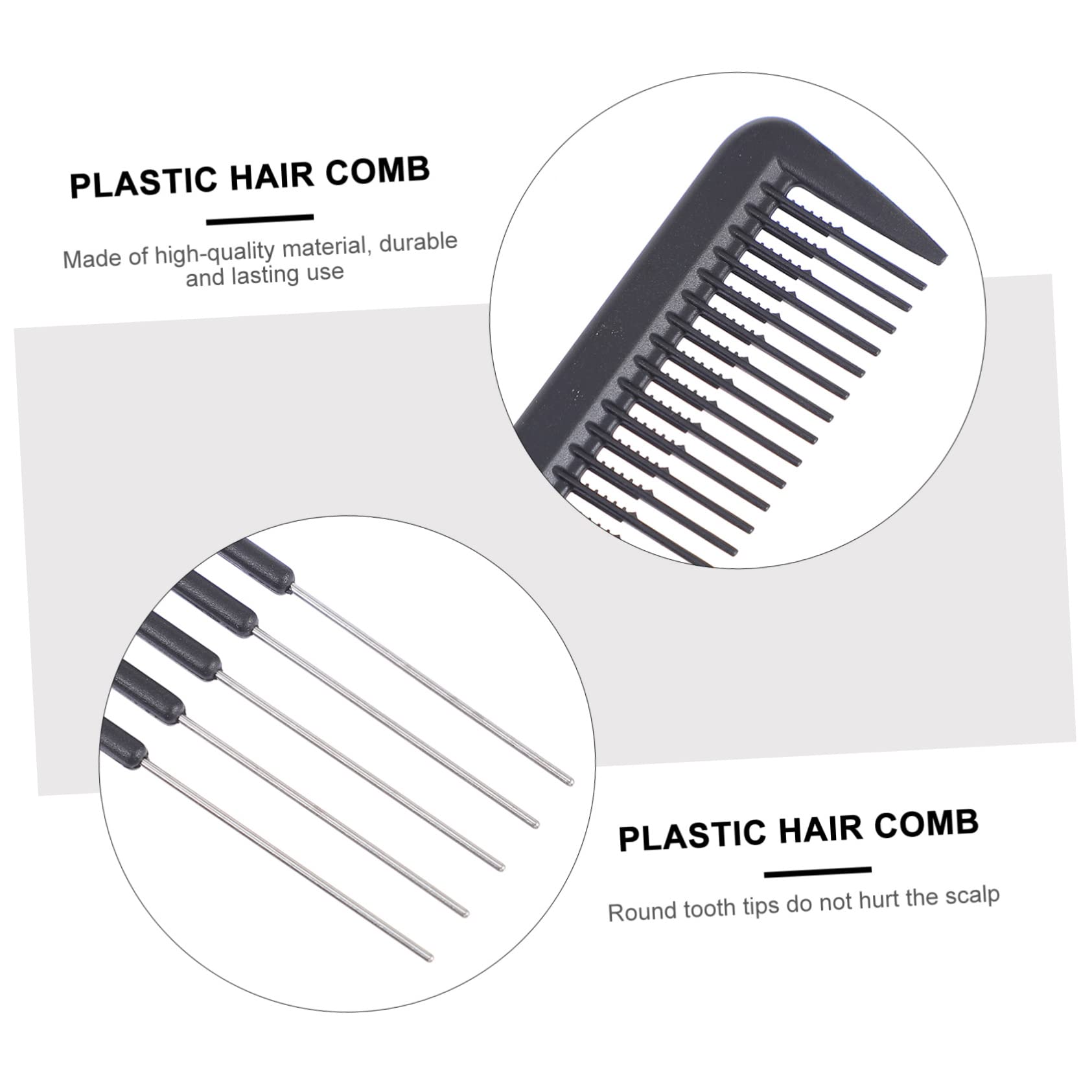 Beaupretty 6-Piece Professional Hair Comb Set - Anti-Static Hair Styling Combs for Cutting, Brushing & Styling - Includes Hair Clips, Fork Comb & Back Comb - Perfect for Salon Stylists & Home Hairstyling
