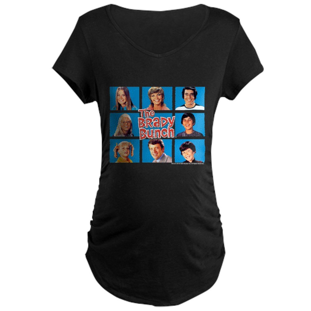 The Brady Bunch Grid Maternity Dark T-Shirt - Comfortable Pregnancy Tee for Moms-to-Be | Perfect for Casual Wear, Baby Showers & Maternity Photos