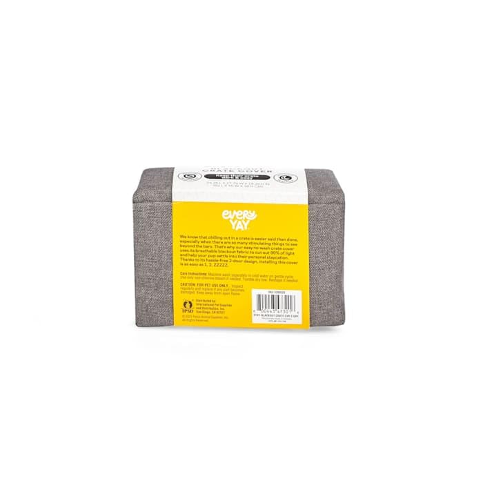 EveryYay Happy Place Grey Blackout Dog Crate Cover 24.25