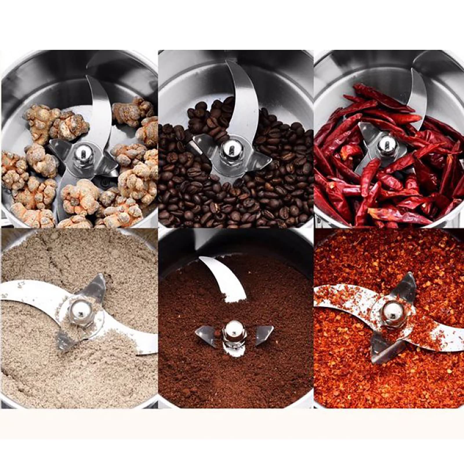 Stainless Steel Electric Grain Mill Coffee Grinder - 800g 3200W for Spices, Herbs, Coffee & Cereals - Perfect for Home Kitchens & Coffee Shops