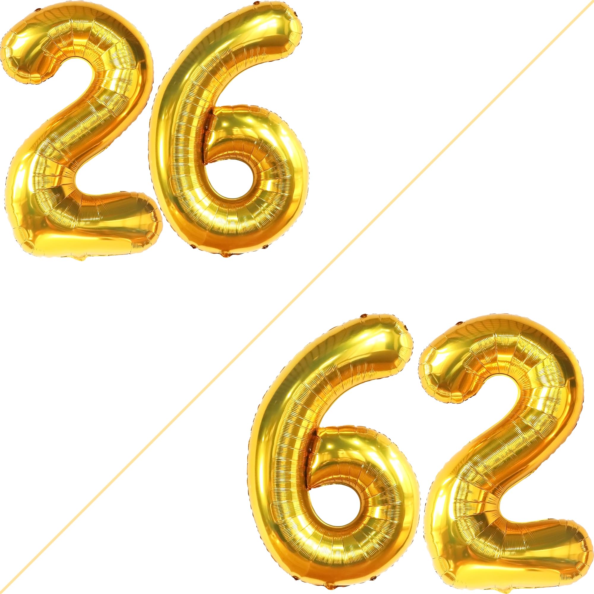 **KatchOn Giant 26 Balloon Number Gold - 40 Inch | Gold 26 Birthday Balloons for Men & Women | Anniversary & Party Decorations | Perfect for Birthdays, Anniversaries, Graduations & Special Events**