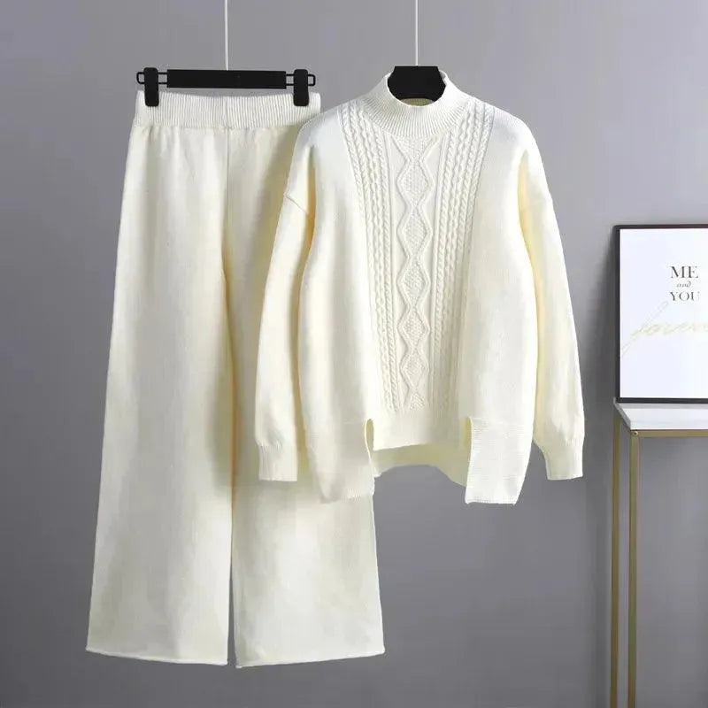 Stylish Women's Casual Wool 3-Piece Outfit Set - Comfortable Winter Knitwear for Office, Dating & Daily Wear