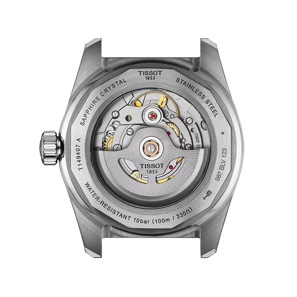 Tissot PR516 Powermatic 80 Automatic Men's Watch - 38mm Blue Dial with Genuine Leather Strap | Swiss Made | Water Resistant | Perfect for Business, Casual Wear & Special Occasions