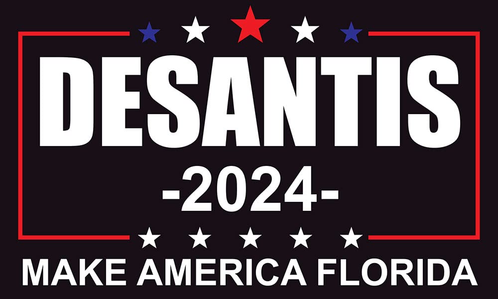 Ron DeSantis for President 2024 Sticker - Patriotic Black 'Make America Florida' Decal for Cars, Trucks, Laptops & Water Bottles - 3x5 Inch Made in USA - Perfect for Political Campaigns, Bumper Stickers & Conservative Gifts