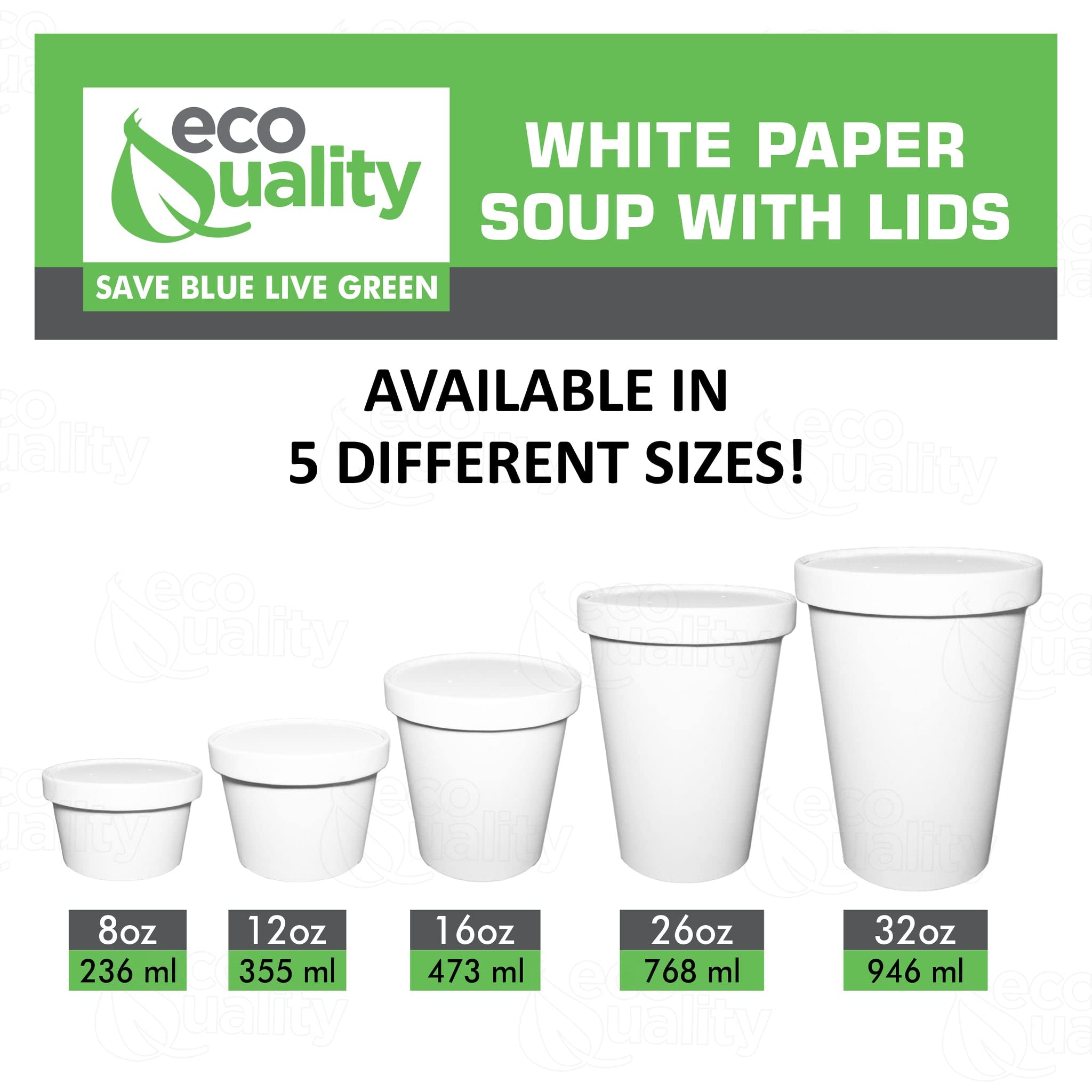Disposable White Paper Soup Containers with Lids - 16oz Microwavable Freezer Safe Takeout Bowls for Ice Cream, Frozen Yogurt, Desserts & Food Storage (250 Count) - Perfect for Parties, Catering & Restaurants