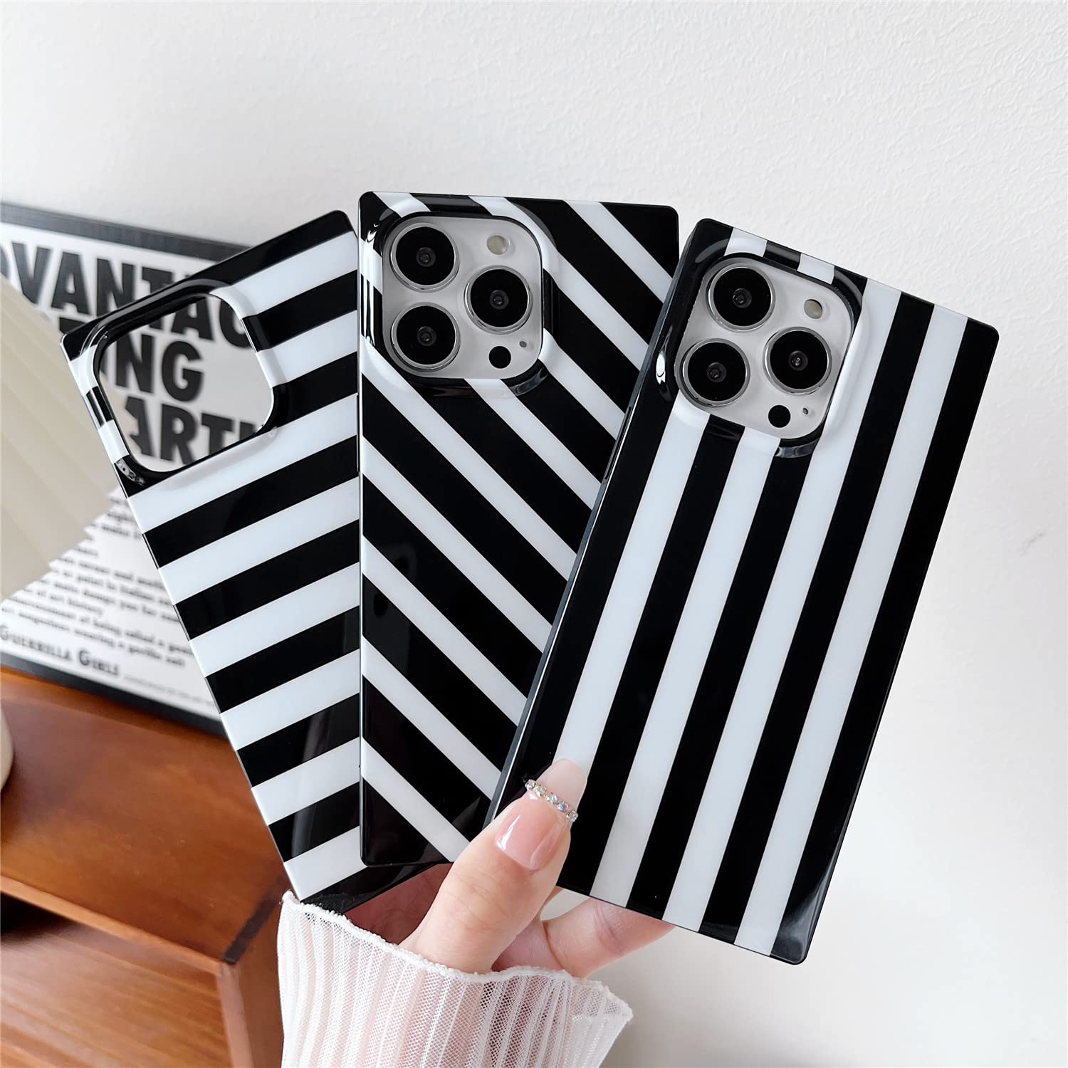 Cocomii Rectangle Geometric Pattern Phone Case for iPhone 13 Pro Max 6.7 inch - Glossy Protective Cover with Checkered Design for Women, Men & Girls - Perfect for Everyday Use, Work & Travel