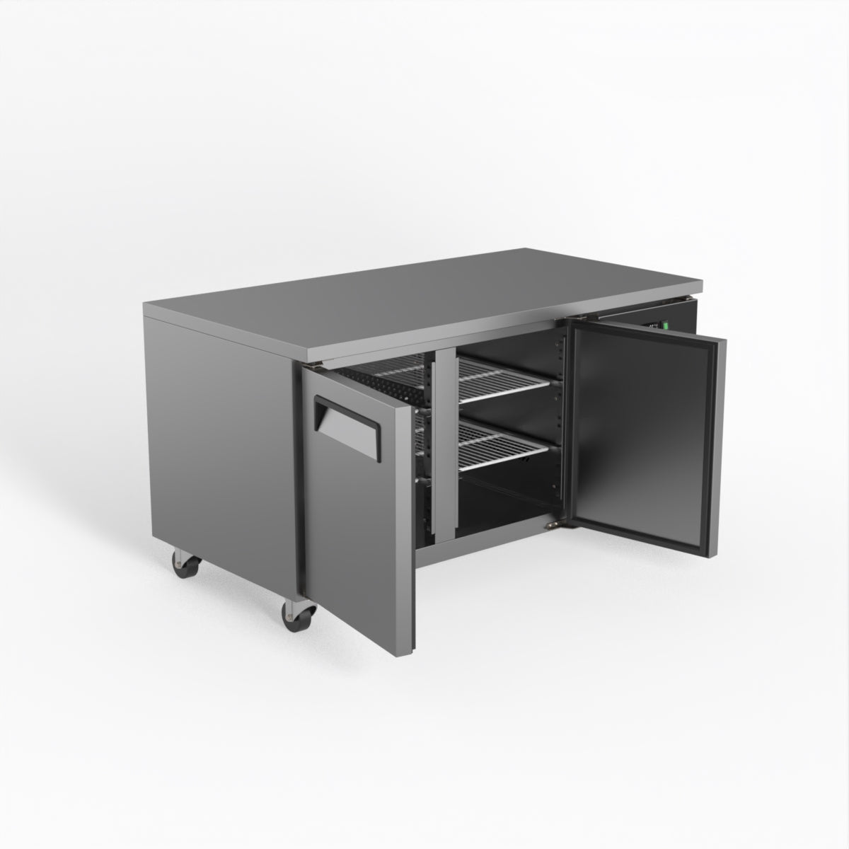 Commercial Under Counter Refrigerator - 2 Door Stainless Steel Worktop Fridge, 800mm Depth - Ideal for Restaurants, Cafes, and Commercial Kitchens