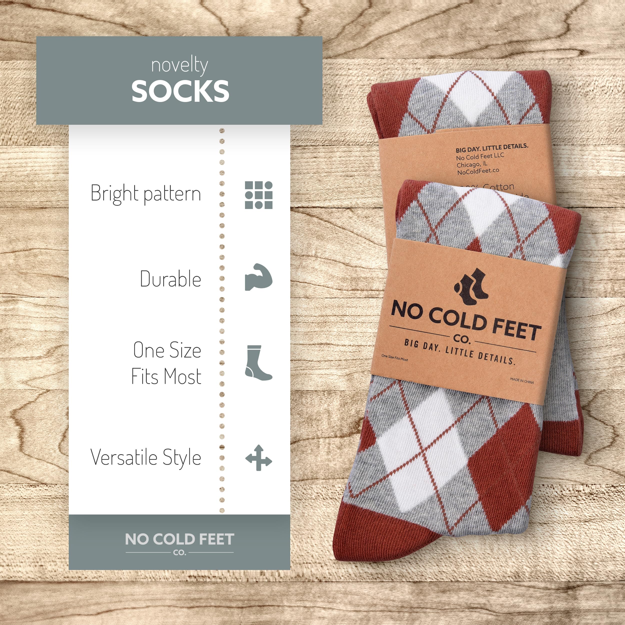 Fun Orange Colorful Novelty Socks for Men - 8 Pack Dress Casual Formal Groomsmen Wedding Socks - Perfect for Parties, Gifts & Special Occasions