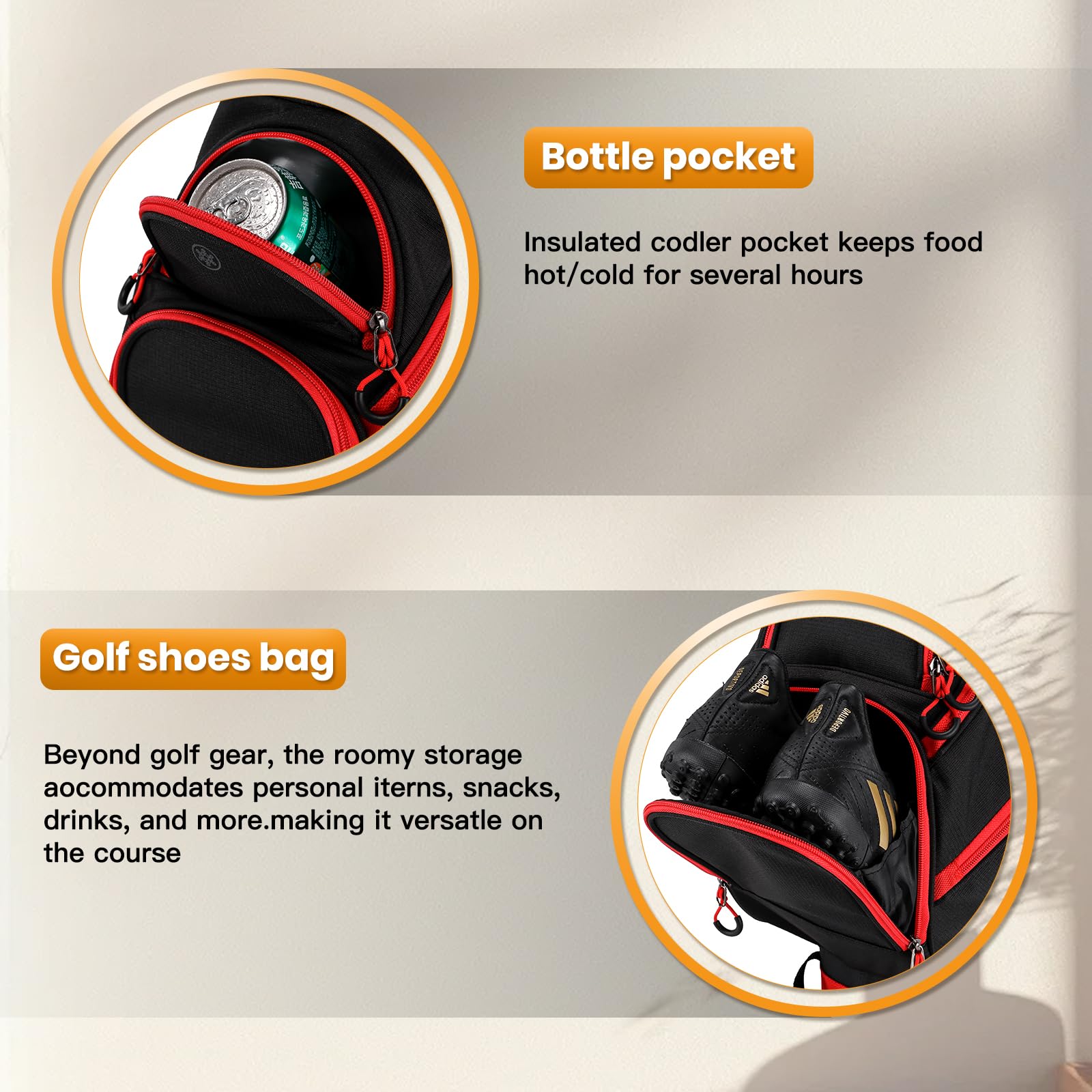 **Lightweight Golf Stand Bag for Men - 14-Way Divider, 7 Zippered Pockets, Dual Strap & Rain Cover - Perfect for Walking the Course or Range Practice**