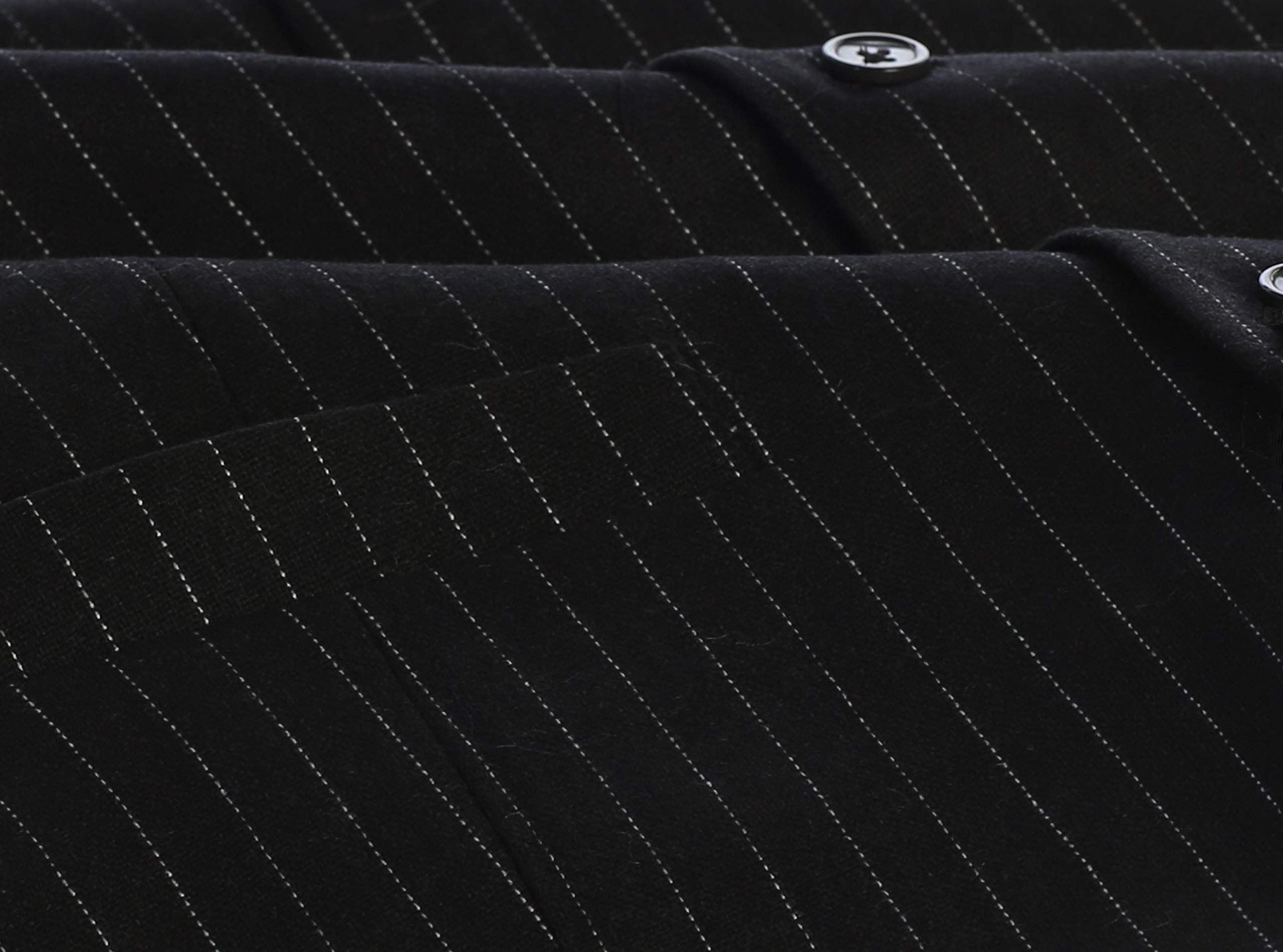 Gioberti Men's 5-Button Wool Blend Tweed Pinstripe Formal Vest | Slim Fit Waistcoat for Weddings, Business & Office Wear