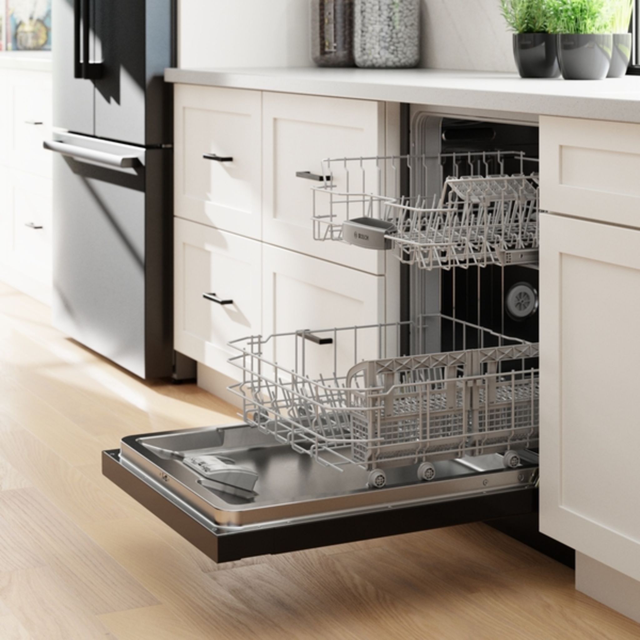 Bosch 300 Series SHE4AEM6N Built-In Dishwasher with Stainless Steel Tub & 16 Place Settings - Black | Energy Star Certified | Perfect for Small to Medium Kitchens & Open-Concept Homes