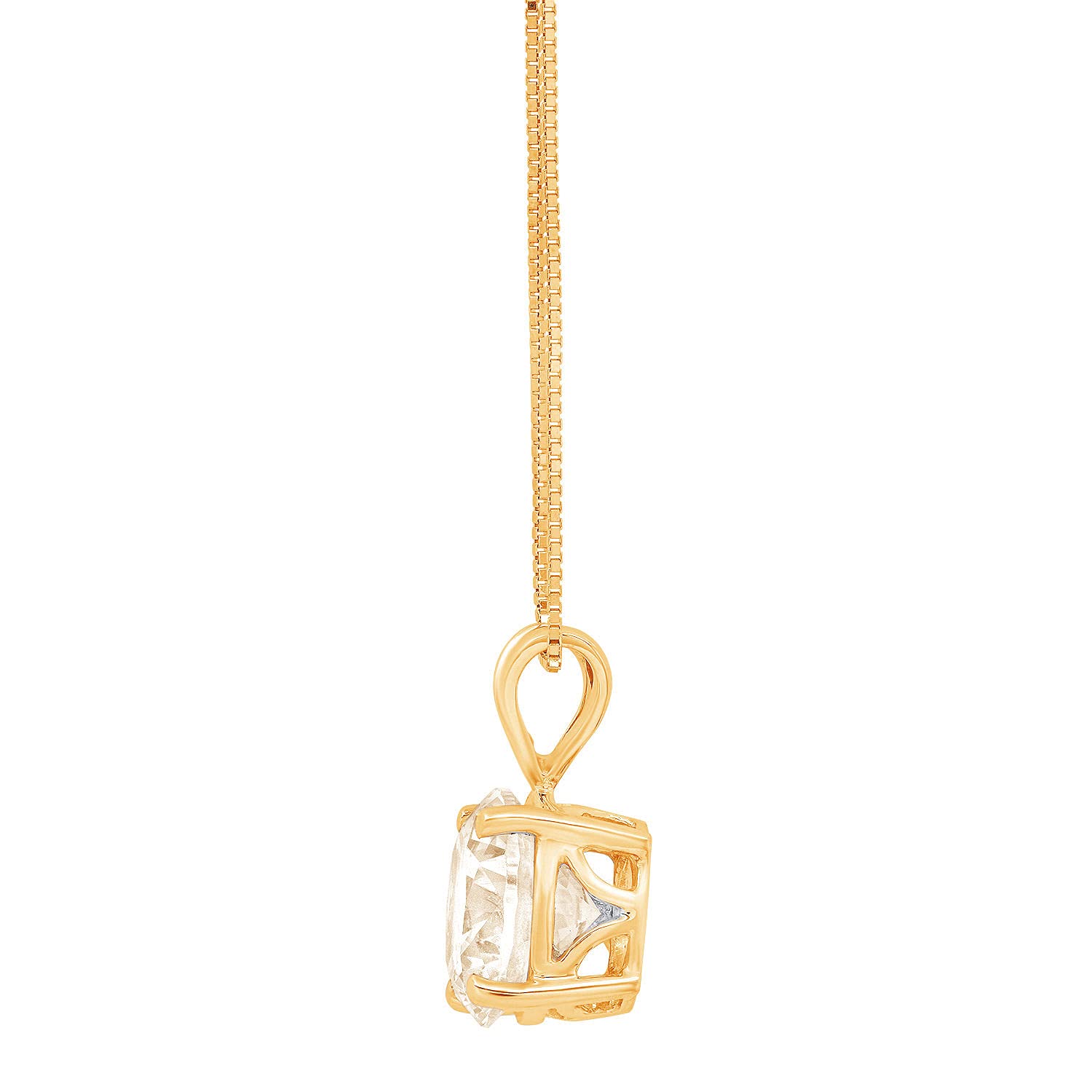 2.50ct Yellow Moissanite Pendant Necklace - 14k Gold Chain for Gifts & Parties