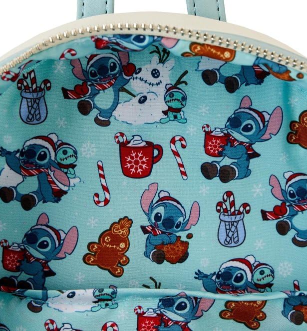 Loungefly Disney Stitch Snow Angel Mini Backpack - Cute Cosplay Accessory for Disney Fans | Perfect for Theme Parks, Conventions & Everyday Use