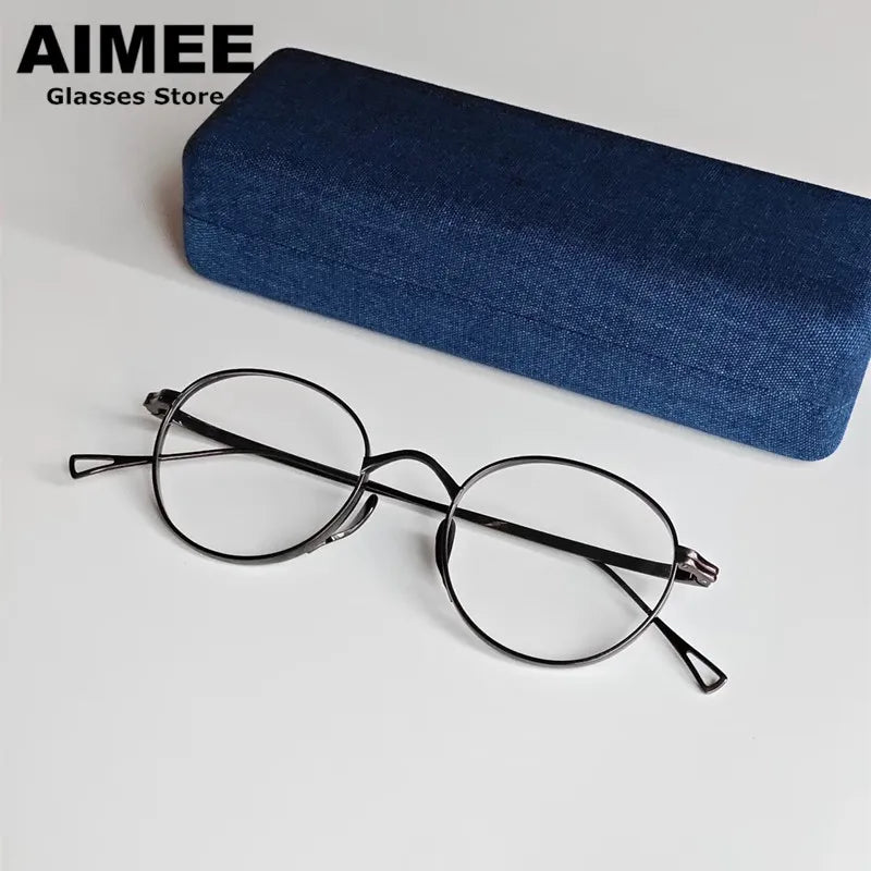Aimee Unisex Full Rim Oval Titanium Eyeglasses 49113 - Lightweight & Durable Frame for Men & Women - Perfect for Reading, Work & Everyday Use