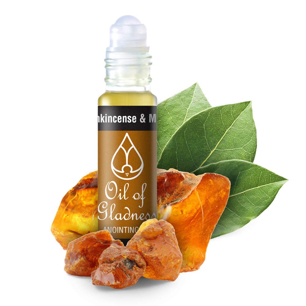 Frankincense & Myrrh Anointing Oil Roll-On 1/3 oz - Holy Oil for Prayer, Spiritual Ceremonies, Blessings & Daily Devotion - Perfect for Home Worship, Church Services & Personal Meditation