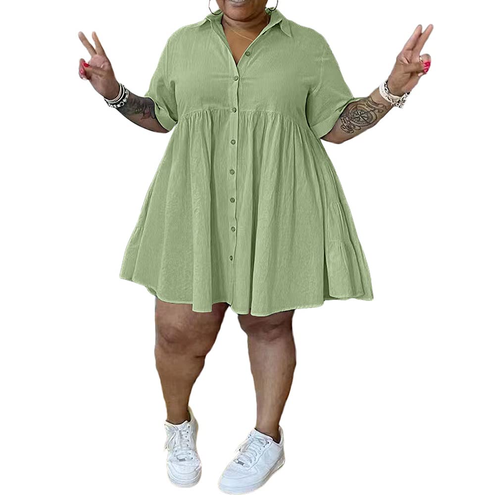 Madison Linen Tunic Dress for Women - Button Down Summer Midi Shirt Dress in Loose Fit & Solid Colors | Perfect for Beach, Vacation & Casual Wear