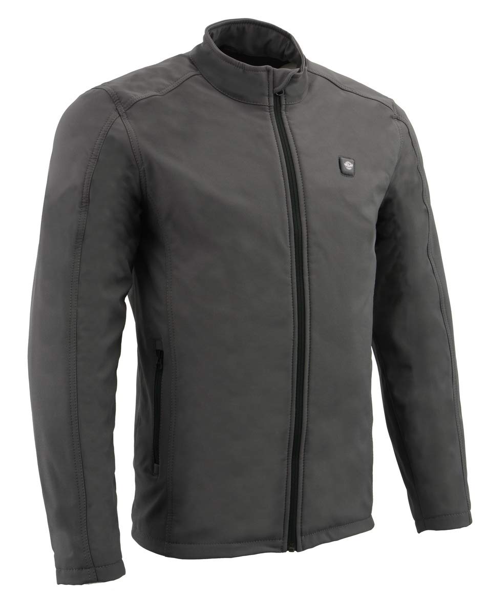 Nexgen Heat MPM11762SET Men's Grey Soft Shell Jacket with Zipper - Lightweight, Water-Resistant & Windproof for Outdoor Activities, Hiking & Casual Wear