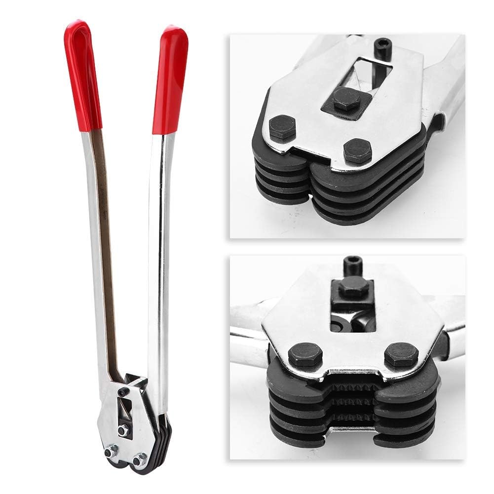 Heavy Duty Manual Poly Strapping Tool Kit - Tensioner, Cutter & Sealer for 1/2