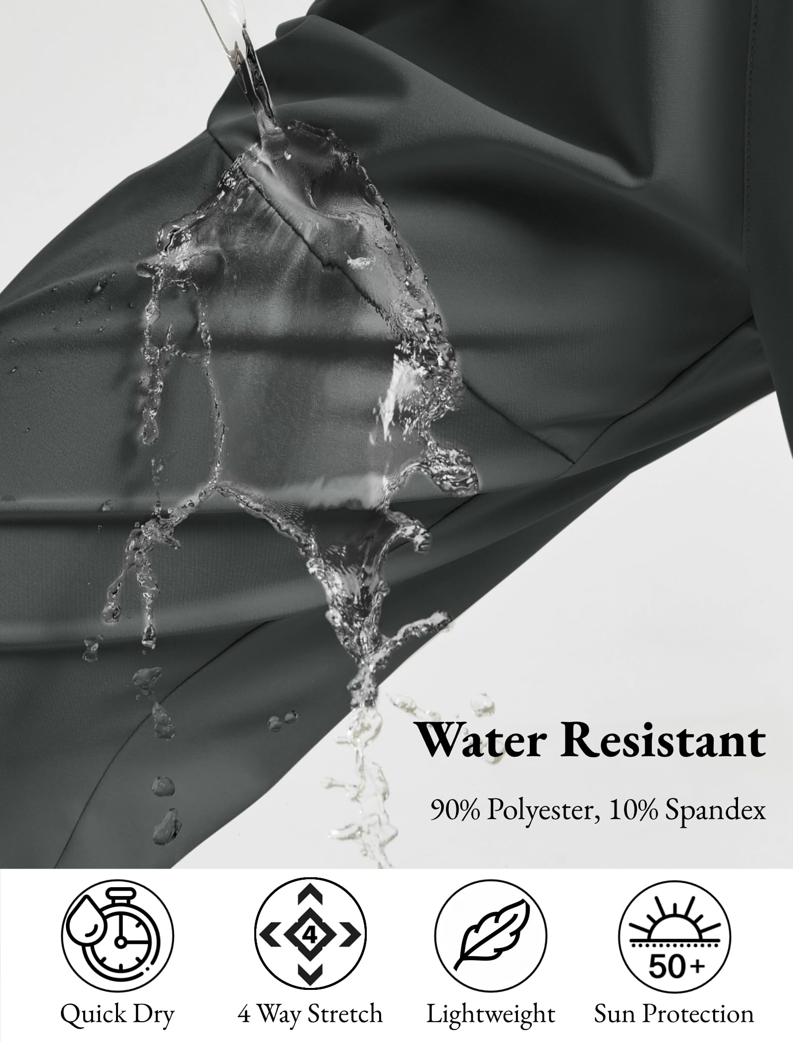 EXARUS Girls Water Resistant Jogger Pants - Quick Dry Lightweight Hiking Pants with Zip Pockets for Kids 6-14 Years | High Waisted Athletic Pants for Outdoor Activities, School & Play