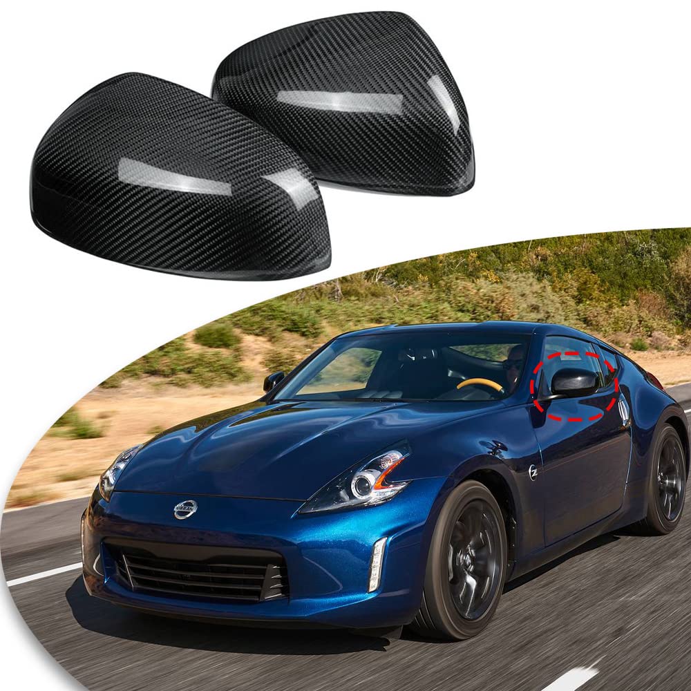 Carbon Fiber Mirror Cap Covers for 2009-2020 Nissan 370Z Z34 - Lightweight & Stylish Replacement Accessories (Pair) - Perfect for Car Enthusiasts & Custom Builds