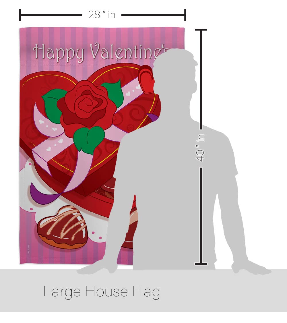 Breeze Decor Double Sided House Flag Set - Spring Valentines Decor for Outdoor