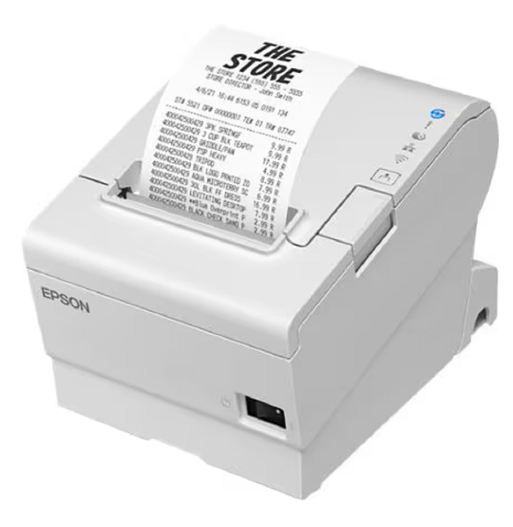 Epson TM T88VII OmniLink Single Station Thermal Receipt Printer with Fixed USB & Ethernet Ports - Ideal for Retail Stores, Restaurants, and POS Systems
