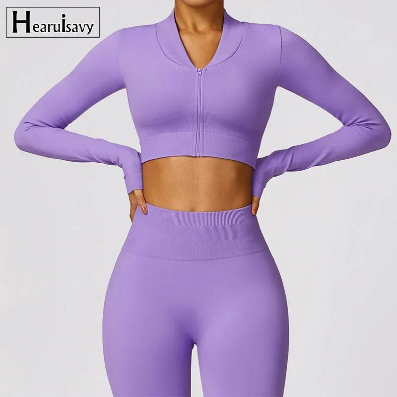 Women's Seamless Long Sleeve Gym Crop Top - Quick Dry Yoga Shirt, Sports Short Jacket for Workout, Running & Activewear | Perfect for Yoga, Gym, Pilates & Outdoor Activities