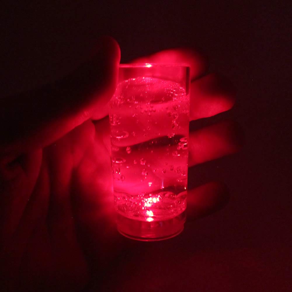 LED Light Up Glowing Shooter Glasses Set of 12 - Red Party Shot Glasses for Nightclubs, Bars, Birthday Parties & Bachelorette Events
