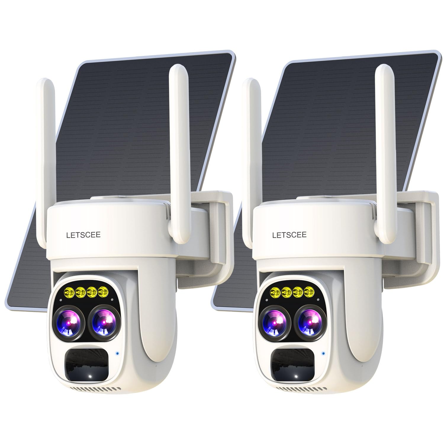 Wireless Outdoor Solar Security Camera with 360° PTZ, 2K HD, Night Vision & Waterproof - Alexa Compatible, Dual Lens 10x Zoom, No Monthly Fee - Ideal for Home Surveillance, Backyard Monitoring & Property Protection