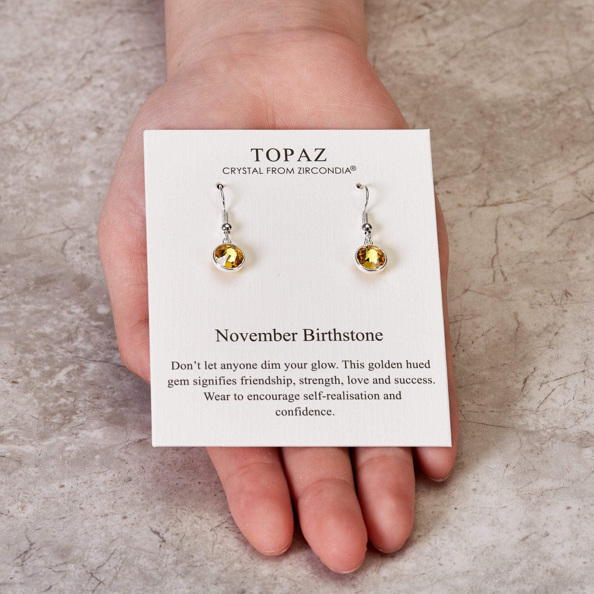 Topaz November Birthstone Earrings for Women - Elegant Gift Idea