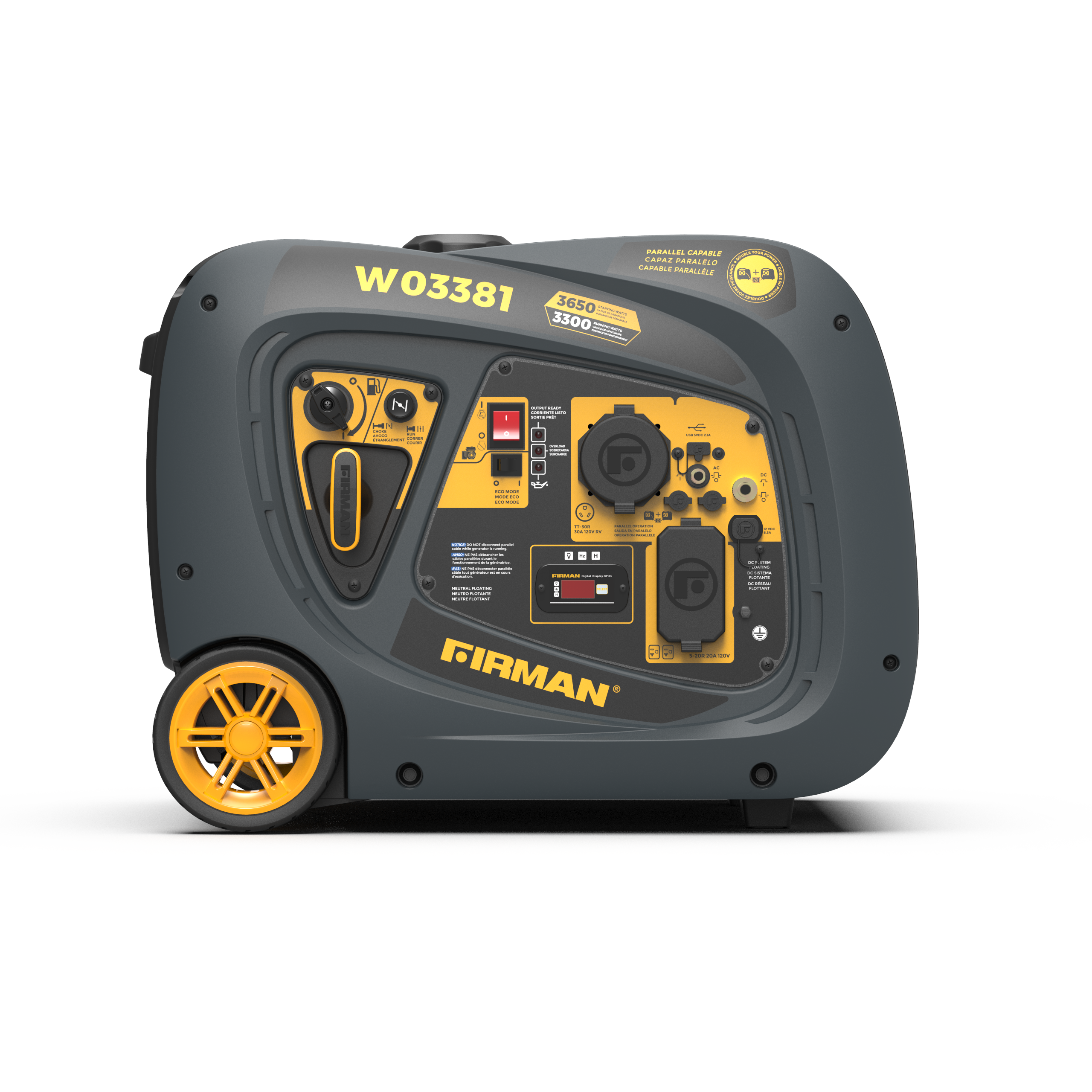 3650W Portable Inverter Generator with Recoil Start - Quiet, Reliable Power for Camping, RV Trips & Emergency Backup
