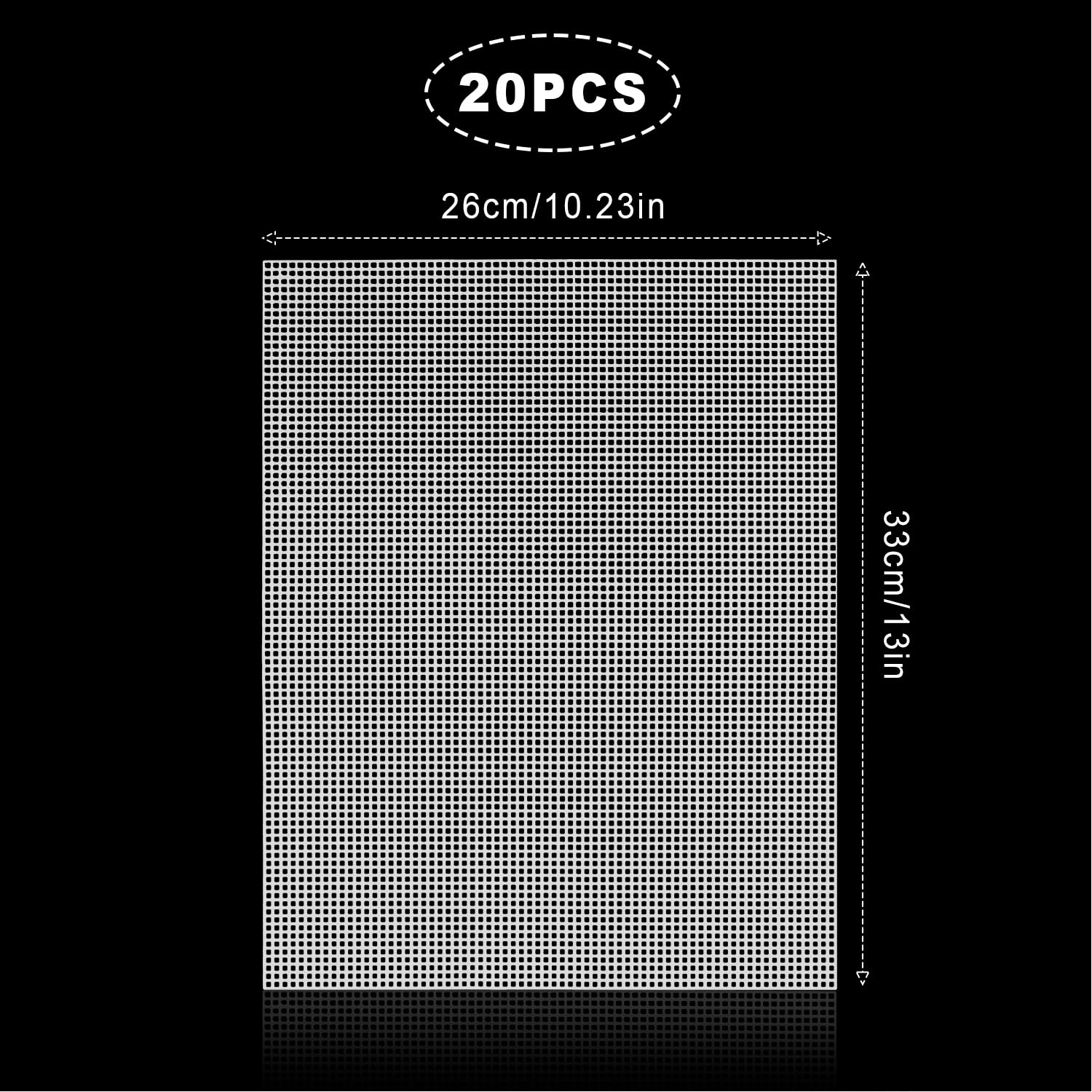 20 Sheets 7CT Clear Plastic Canvas, 13x10.2 Inch Transparent Mesh Sheets for Embroidery, Cross Stitch, Crochet & DIY Crafts - Perfect for Needlepoint, Home Decor & Handmade Gift Projects