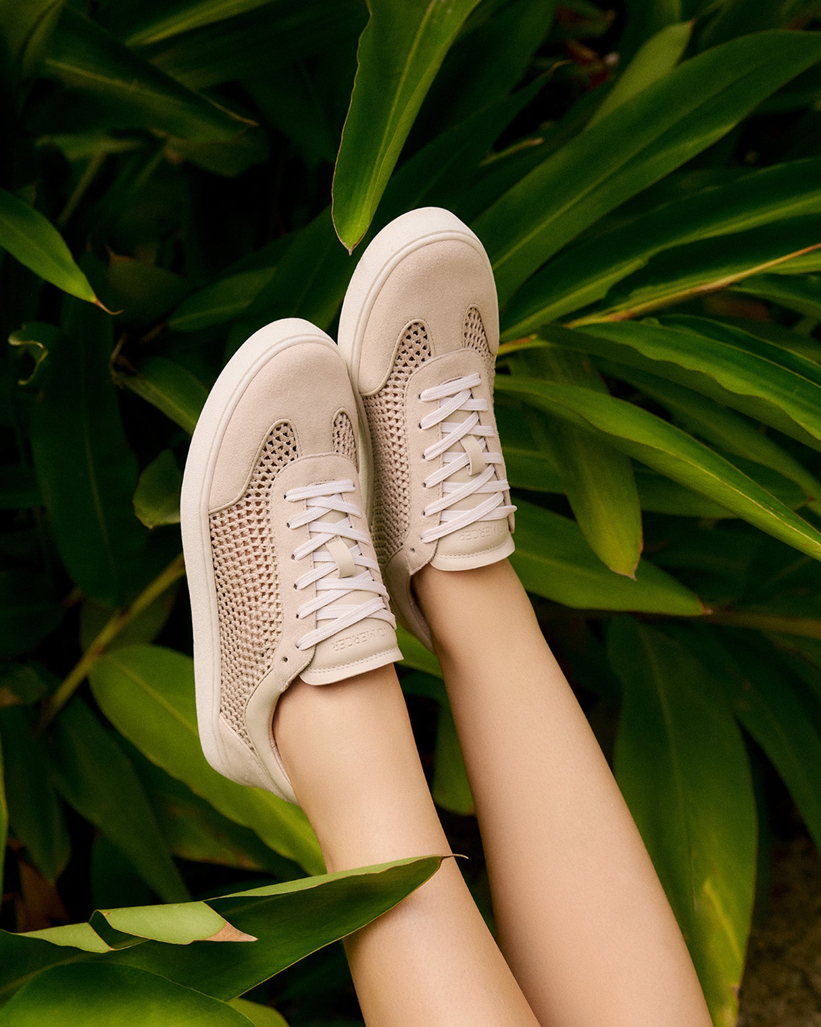 BRITT SNEAKERS BONE CROCHET - Women's Fashion Knit Sneakers for Casual Wear, Walking & Everyday Comfort