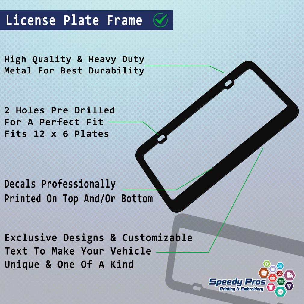 Speedy Pros Metal License Plate Frame - Rather Be Fishing Car Tag Holder - Durable Black 2-Hole Design - Perfect for Trucks, SUVs & Outdoor Enthusiasts