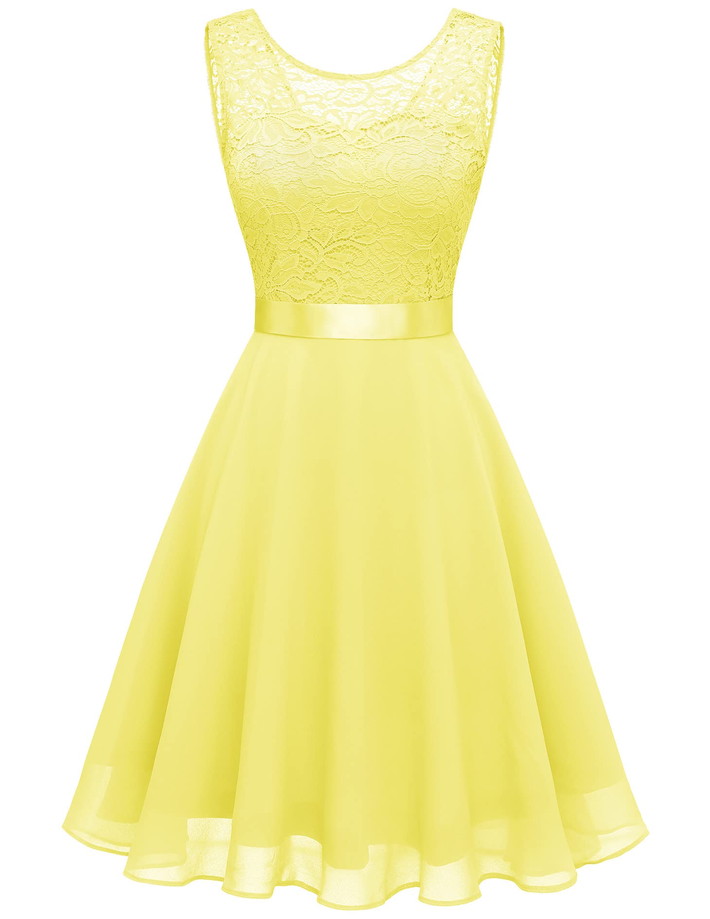 BeryLove Women's 2023 Summer Sleeveless Lace Cocktail Dress - Elegant Prom, Wedding Guest & Bridesmaid Dress for Parties, Evening Events & Special Occasions