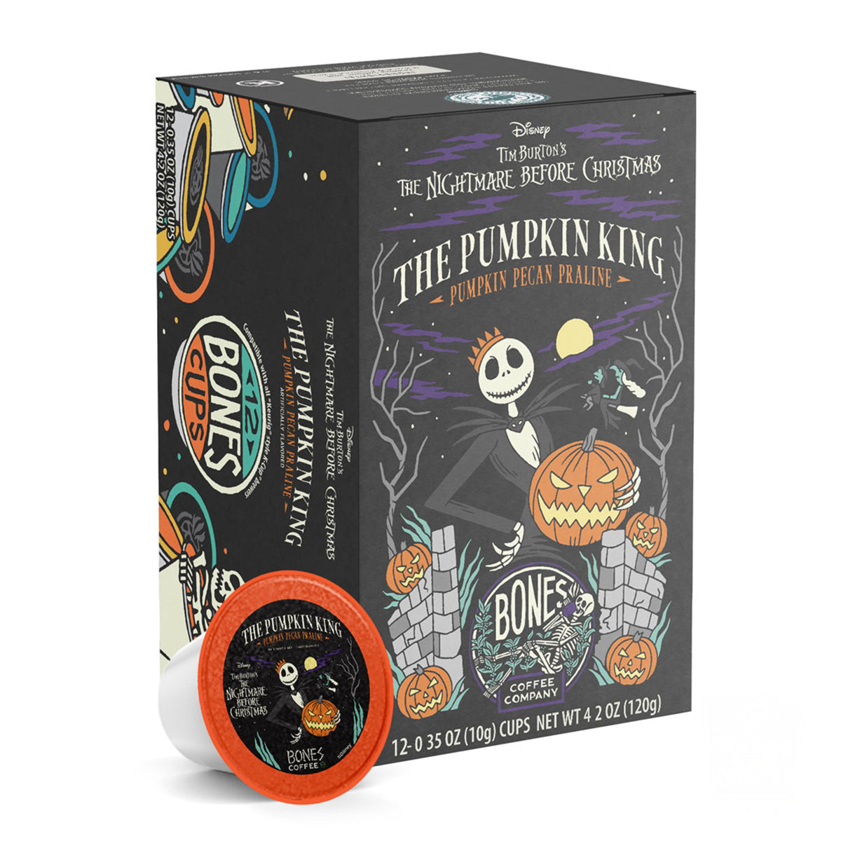 Halloween Pumpkin King Skeleton Bone Cups - 12 Pack for Spooky Party Decorations, Themed Drinks & Gothic Celebrations