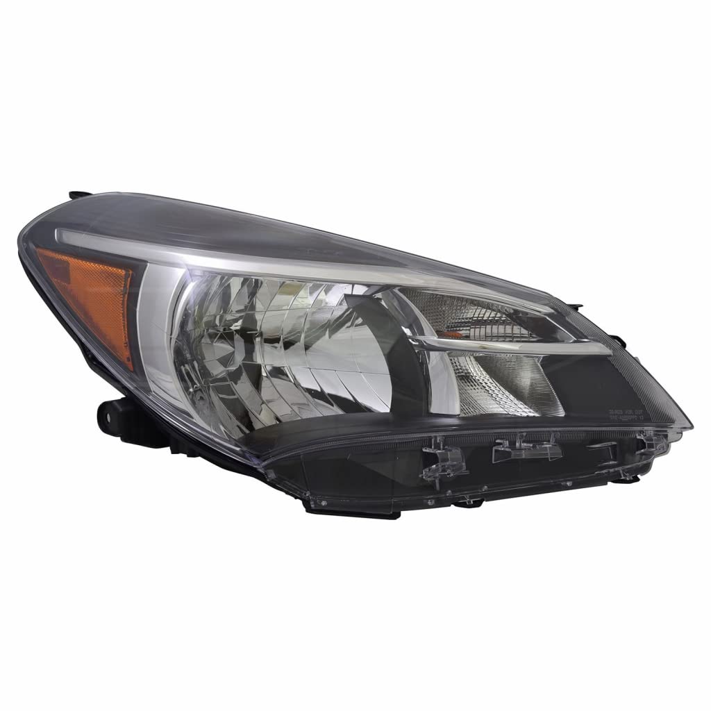 KarParts360: Replacement Headlight Assembly for Toyota Yaris 2015-2017 - Passenger Side, Black Housing, CAPA Certified (Part# TO2503226) | Perfect for Night Driving & Vehicle Safety Upgrades