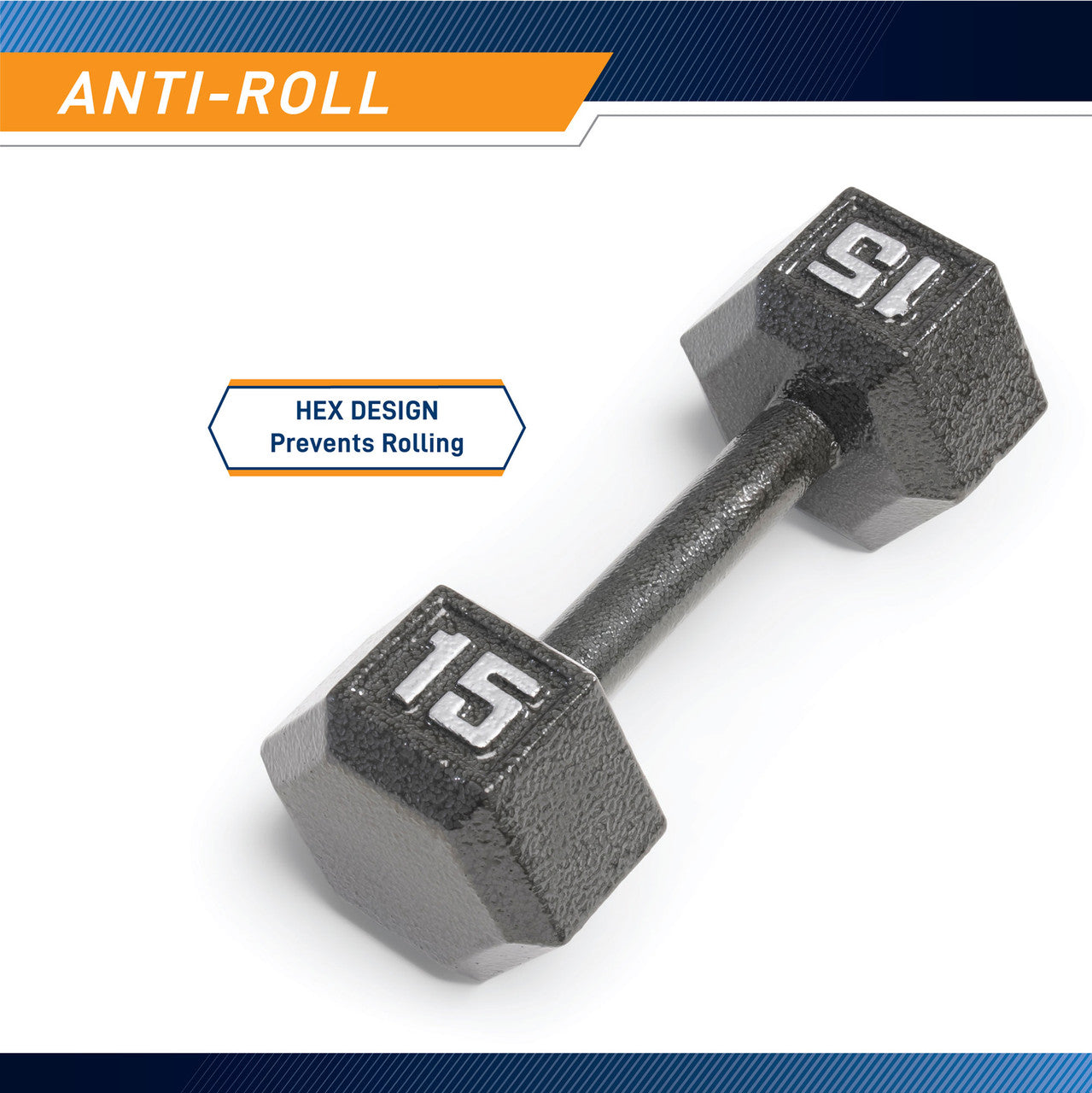 Marcy 15lb Hex Dumbbell Set - Premium Cast Iron Weight for Home Gym & Strength Training - Perfect for Workouts, CrossFit, and Fitness Enthusiasts